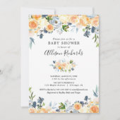 Perzikblauwe baby shower kaart (Voorkant)