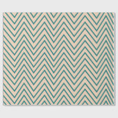Perzikblauwe Chevron Stripe Cadeaupapier (Vlak)