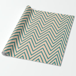 Perzikblauwe Chevron Stripe Cadeaupapier