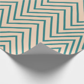 Perzikblauwe Chevron Stripe Cadeaupapier (Hoek)