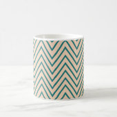 Perzikblauwe Chevron Stripe Koffiemok (Center)