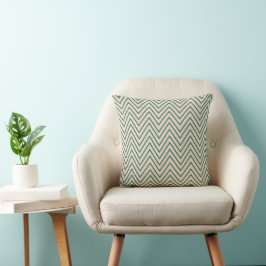 Perzikblauwe Chevron Stripe Kussen