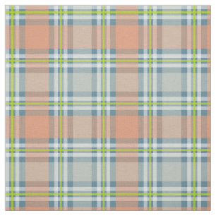 perzikblauwe limoen plaid stof