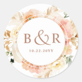 Perzikblindheid, Terracotta Wedding Envelope / Fav Ronde Sticker (Voorkant)