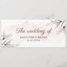 Perzikbloem en grijze bloesem, de bruiloft van men menu