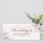 Perzikbloem en grijze bloesem, de bruiloft van men menu (Staand voorkant)