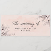 Perzikbloem en grijze bloesem, de bruiloft van menu (Voorkant)