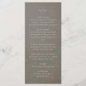 Perzikbloemblaadjes taupe bruin bruiloft menu (Voorkant)