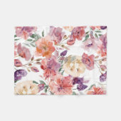 Perzikbloemblaadjes Waterverf Bloemen Botanische B Fleece Deken (Voorkant (Horizontaal))