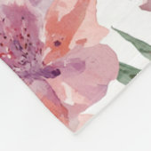Perzikbloemblaadjes Waterverf Bloemen Botanische B Fleece Deken (Hoek)