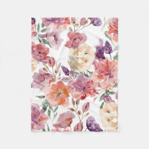 Perzikbloemblaadjes Waterverf Bloemen Botanische B Fleece Deken