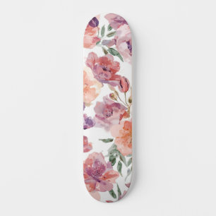 Perzikbloemblaadjes Waterverf Bloemen Botanische B Persoonlijk Skateboard