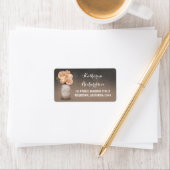 Perzikbloemen beschilderd Mason Jar adresetiketten Etiket (Insitu)