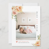 Perzikbloemen Beste moeder ooit Moederdag foto Feestdagenkaart (Voorkant)