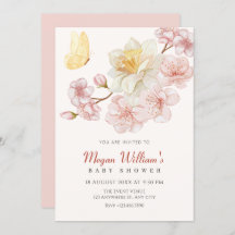 Perzikbloemen bloeien baby shower