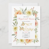 Perzikbloemen bloemen floral B’ Not Mitzvah Kaart (Voorkant)