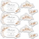 Perzikbloemen dank je trouwsticker sticker (Voorkant)