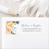 Perzikbloemen Elegant Weddenschap Return Label (Insitu)