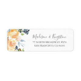 Perzikbloemen Elegant Weddenschap Return Label