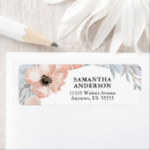 Perzikbloemen en Greenery Return-adres Etiket (Insitu)