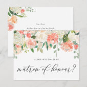 Perzikbloemen en Ivory Flowers zijn mijn matroos v Briefkaart (Voorkant / Achterkant)