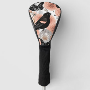 Perzikbloemen en koolbloemen, Robin en Butterflies Golfheadcover