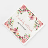 Perzikbloemen en koraalbloemen servetten (Hoek)