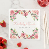 Perzikbloemen en koraalbloemen servetten (Insitu)