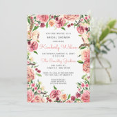 Perzikbloemen en koraalbloemen Vrijgezellenfeest Kaart (Staand voorkant)