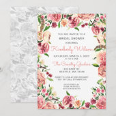 Perzikbloemen en koraalbloemen Vrijgezellenfeest Kaart (Voorkant / Achterkant)