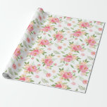 Perzikbloemen en pink Peony Flowers Cadeaupapier<br><div class="desc">Deze perzik- en roze pony-verpakkingspapier is perfect voor een elegant huwelijk. Het bloemontwerp is voorzien van een prachtige constructie van waterverf pinda's in tinten van blozen en koraal.</div>