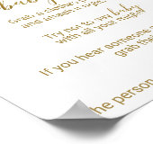 Perzikbloemen en roze pony's zeggen geen Baby-teke Poster (Hoek)