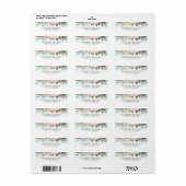 Perzikbloemen en roze Waterverf Bloemen Elegant Etiket (Full Sheet)