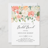 Perzikbloemen en Waterverf van ivoor Bridal Brunch Kaart (Voorkant)