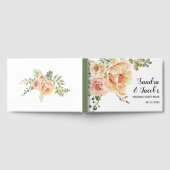 Perzikbloemen en waterverf voor typografie gastenboek (Volledig)