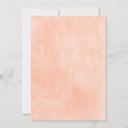 Perzikbloemen Geometrisch Lijst Baby shower Kaart (Achterkant)