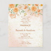 Perzikbloemen Indiaas bruiloft voor Indiase koppel (Achterkant)