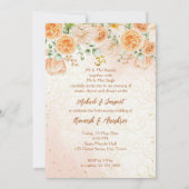 Perzikbloemen Indiaas koppel mahndi sangeet Kaart (Achterkant)