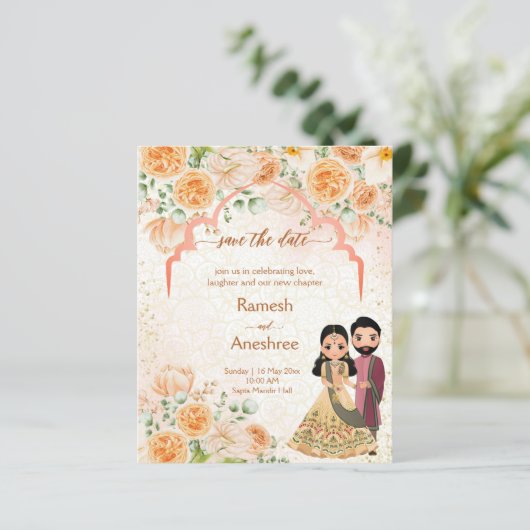 Perzikbloemen Indiaas paar met uitzondering van de (Staand voorkant)