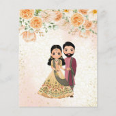 Perzikbloemen Indiaas paar met uitzondering van de (Achterkant)