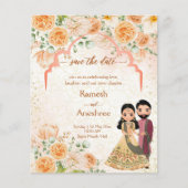 Perzikbloemen Indiaas paar met uitzondering van de (Voorkant)