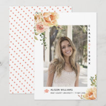 Perzikbloemen Klasse van 2025 afstuderen foto