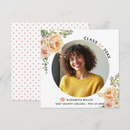 Perzikbloemen Klasse van 2025 afstuderen foto Aankondiging