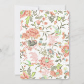 Perzikbloemen met Hummingbird Kaart (Achterkant)