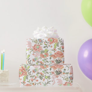 Perzikbloemen met levende vogels cadeaupapier