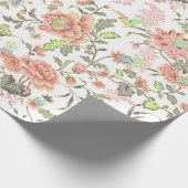 Perzikbloemen met levende vogels cadeaupapier (Hoek)