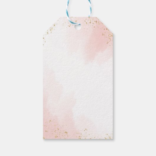 Perzikbloemen schattig Indiaas bruidskoppel Cadeaulabel (Achterkant)