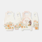 Perzikbloemen schattig Indiaas bruidskoppel op maa Bedankdoosjes (Uitgevouwen)