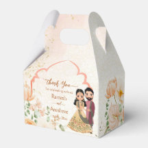 Perzikbloemen schattig Indiaas bruidskoppel op maa