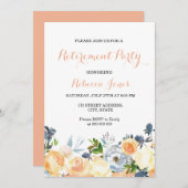 Perzikbloemen - Uitnodiging voor uittredingspartij (Voorkant / Achterkant)